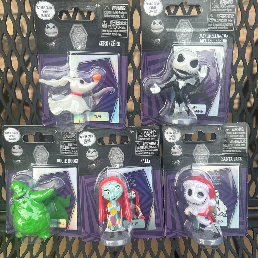 NEW Disney 30th THE NIGHTMARE BEFORE CHRISTMAS Complete Set of 5 Mini Figures